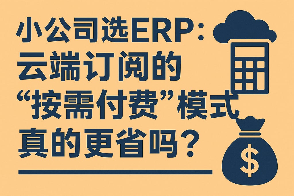  小公司选ERP：云端订阅的“按需付费”模式真的更省吗？  
